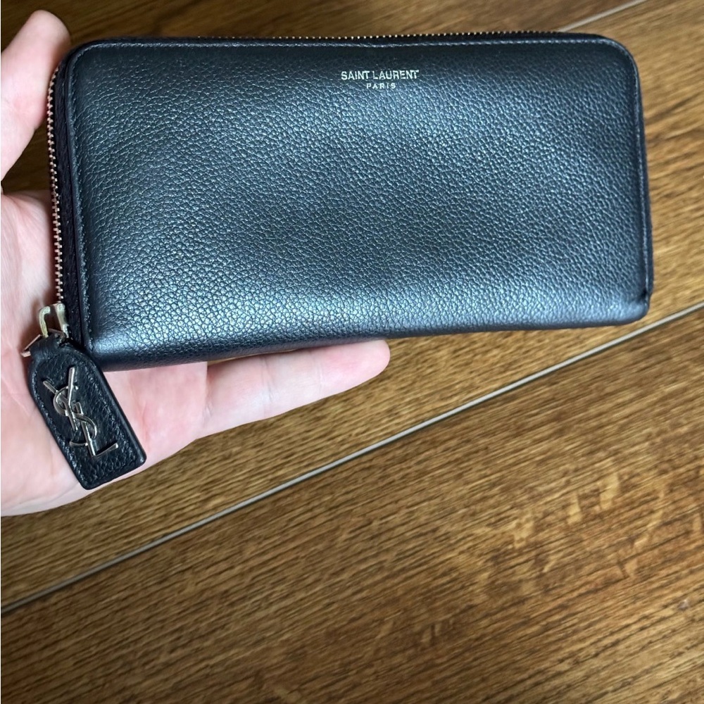Saint Laurent Black Zip-Around Wallet